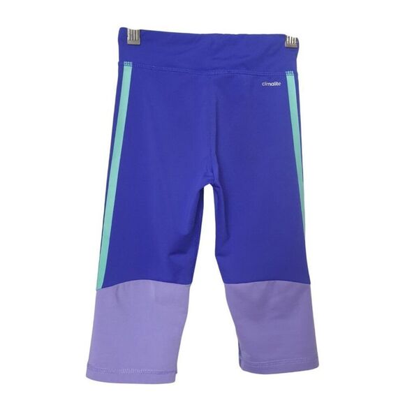 Adidas Girls Cropped Leggings Size 6 Purple/Light Purple Sportswear - Picture 2 of 5